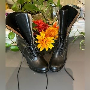 Cole Haan Heels Womens 10 Black Air Stiletto Platform Chunky Pumps Leather